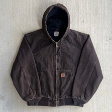 Carhartt J130 DKB brown hooded work wear jacket