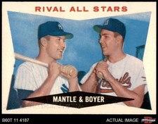 1960 Topps #160 Mickey Mantle Rival All-Stars Yankees / Cardinals HOF 7 - NM