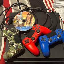 Sony PlayStation 4 PS4 Console Bundle w/ 3 Controllers, GTA V, HDMI & Power