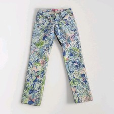 Lilly Pulitzer South Ocean Skinny Jeans SZ 2 Lion Around Colorful Coastal Beach