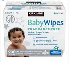 Kirkland Signature Baby Wipes, Fragrance Free, 900 ct