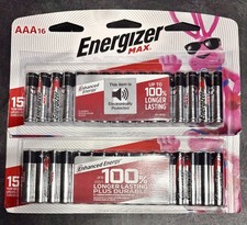 Lot of 2 Energizer Max AAA 16 packs Batteries FACTORY SEALED Total 32
