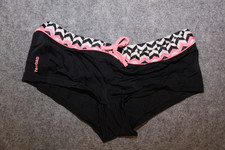 BIKINI UNTERTEIL BADE SLIP PANTY GRÖSSE XS SCHWARZ MIT BUNTEM  BUND TRIBORD
