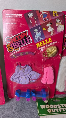 4 Vintage Knickerbocker Snoopy & Belle Clothes Fashion Peanuts & 1 Woodstock 👀 - Picture 4 of 7