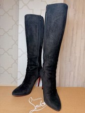 CHRISTIAN LOUBOUTIN Eloise Botta 100 Tall Long Boots Black 34.5