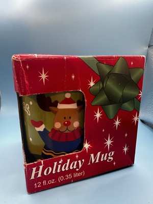 Holiday Christmas Mug 14 fl oz in a giftable box. Box Has Some Damage NEW