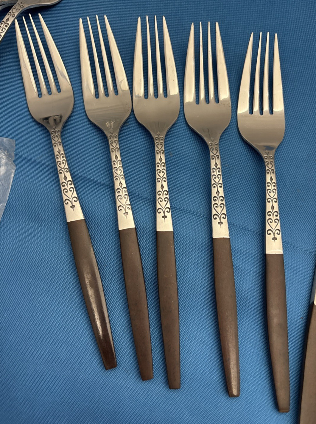 43 Pieces MCM Interpur Stainless Steel Wood Handle Japan Flatware