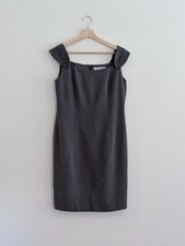 Vintage Jessica Howard Petite Grey Sheath Dress 8P Cap Sleeve Summer Smart 