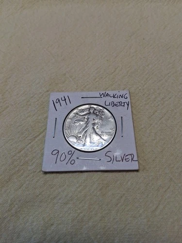 1941 Silver Walking Liberty 90 % Silver Half Dollar- G-VF Condition.. L-1