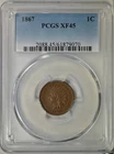 1867 Indian cent, PCGS XF45