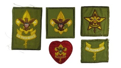 1950s-60s Boy Scouts Complete Rank Set Tenderfoot - Life Patch WORN (WSJ1164)