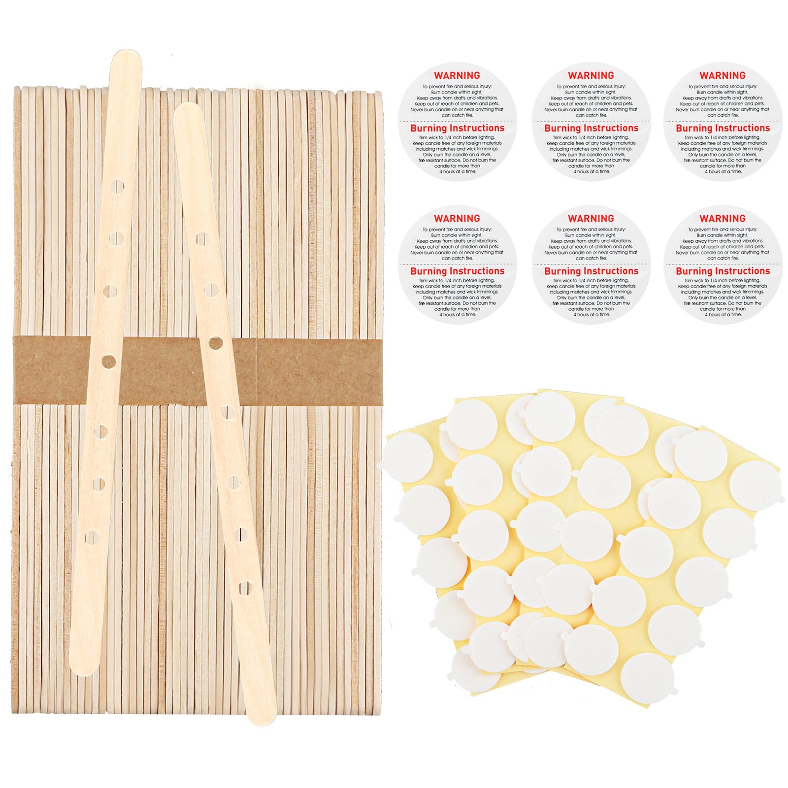 290-Piece Candle Making Kit with 100 Wooden Wick Holders and More for DIY Candles