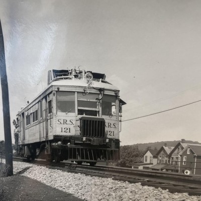 Vintage S.R.S. 121 Rail Inspection Car Train Photo 4x5 B&W Gelatin Original