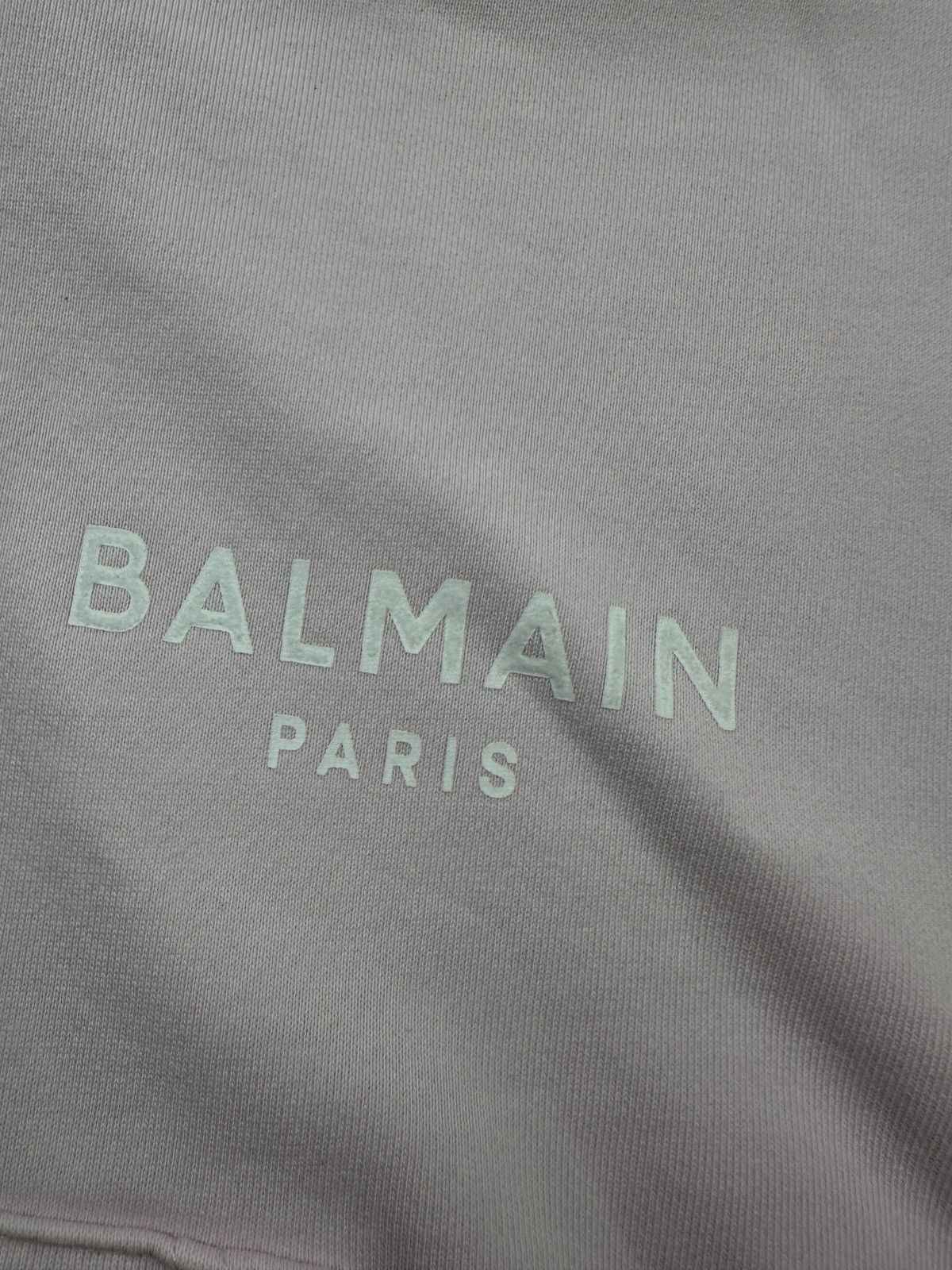 Balmain Paris Flocked Cropped Hoodie Lux With Logo Tape Trim