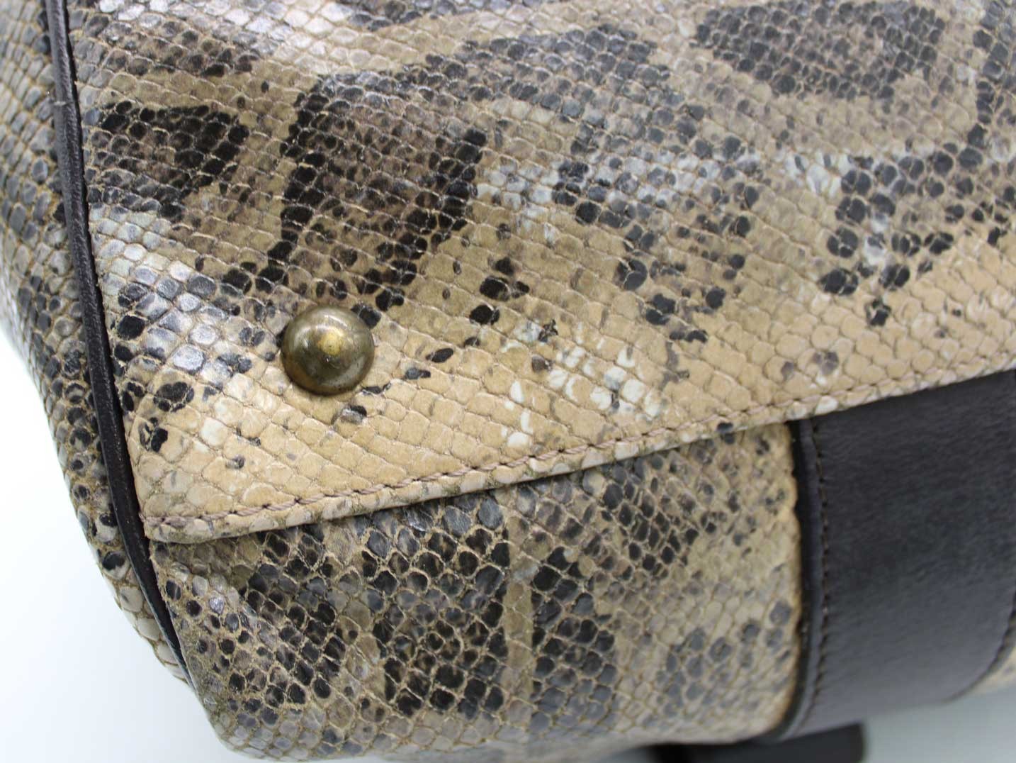 Longchamp Kate Moss Python Print Duffle Bag Brown… - image 8