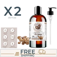 X2 Bella Terra Oils - ARGAN OIL - FOR SKIN & HAIR 32 fl oz (946ml) EXP: 09/2026