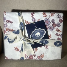 NWT John Robshaw King Duvet Cover Oha Lavendar 100% Organic Cotton Floral