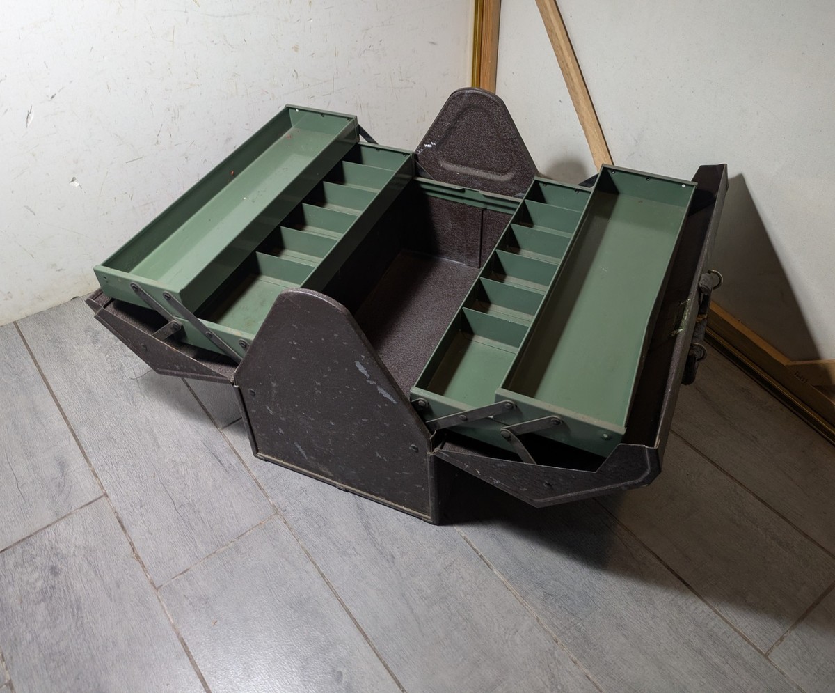 Vtg Kennedy Kits Machinist Cantilever Metal Tool Tackle Box Chest