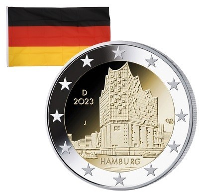 2 Euros commémorative Allemagne Hambourg 2023