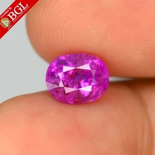  BGL Full Report 3.06ct Oval Natural Vivid Pink Sapphire - Unheated, Burma Gem