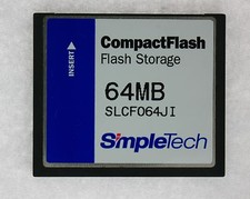 64MB 50pin CF CompactFlash Card Simpletech DRVCF064JI / SLCF064J-F  TESTED 