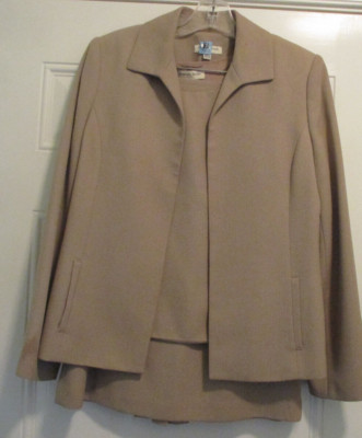 Amanda Smith 3 Pc Skirt Set Size 12 Beige/Brown Tweed