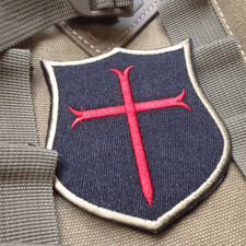CRUSADER KNIGHT SHIELD CROSS USA NAVY SEAL TEAM 6 Hook & Loop PATCH distintivo NERO