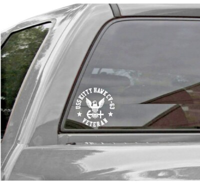 USS KITTY HAWK CV-63  Vinyl Window Decal U.S. NAVY Style
