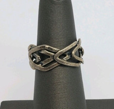 VINTAGE MEXICO STERLING SILVER INTERTWINED BAND RING SIZE 6