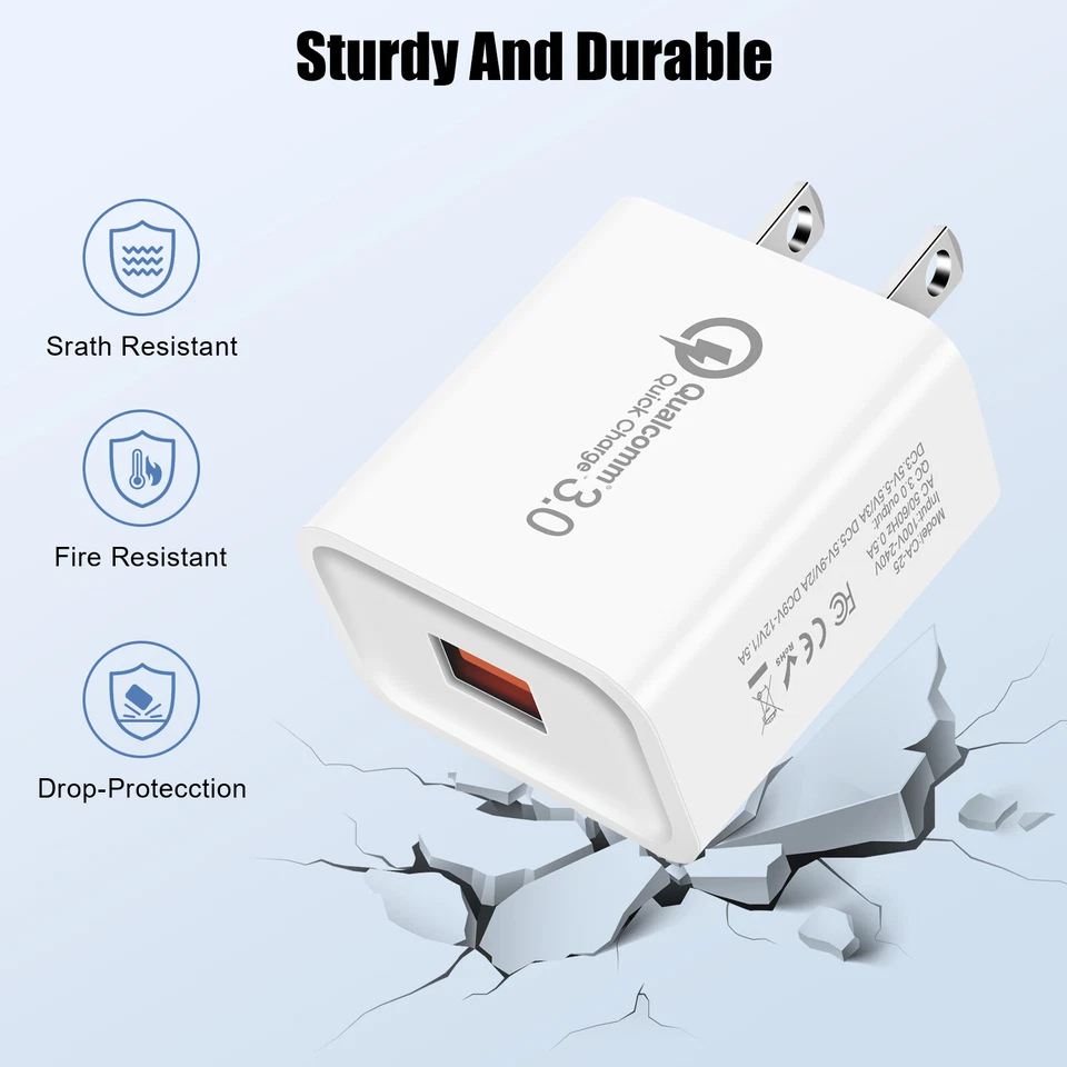 USB Fast Wall Charger Adapter Fit Google Pixel 8 7 6 Pro 8a 7a 6a 5 5a 4 4a 3 XL - Image 4 of 4