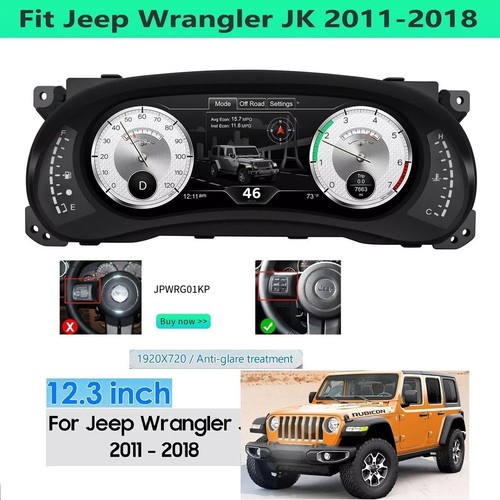 Cuadro de instrumentos digital de 12,3 pulgadas para tablero de instrumentos velocímetro Jeep Wrangler JK - Imagen 1 de 6