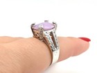 Handmade Princess Pink Quartz 925 Sterling Silver Oval Women's Rings Size 7 USA — photo 6
