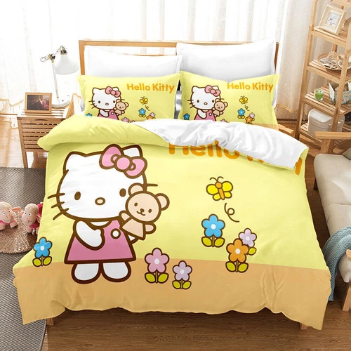 Hello@Kitty Set Biancheria da Letto Bambini Donna Ragazze Camera #Copripiumino Federa Set UK - Foto 4 di 47