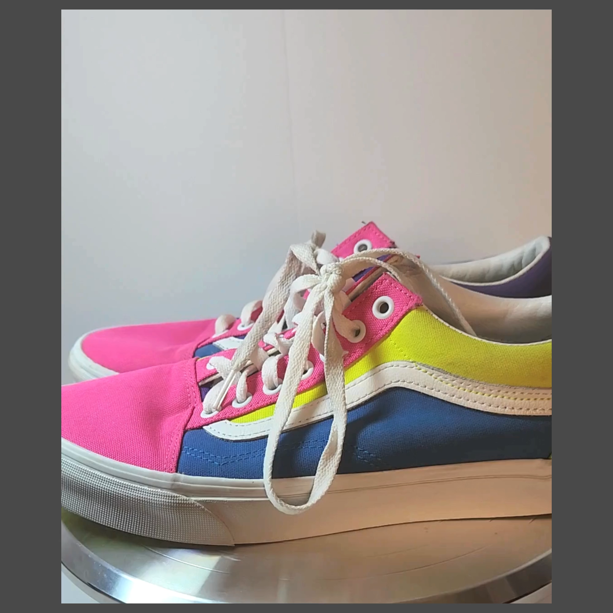 Vans Neon Color Block Sneakers Men's Women's 11 #721356 Pink Blue Yellow