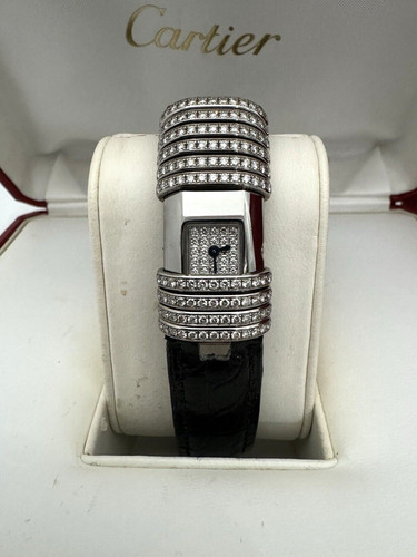 CARTIER DECLARATION 2611 LADY WATCH WHITE GOLD TITANIUM DIAMON...