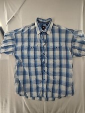 Panhandle Slim Shirt Mens XL Plaid Short Sleeve Pearl Snap Western Cowboy Shirt