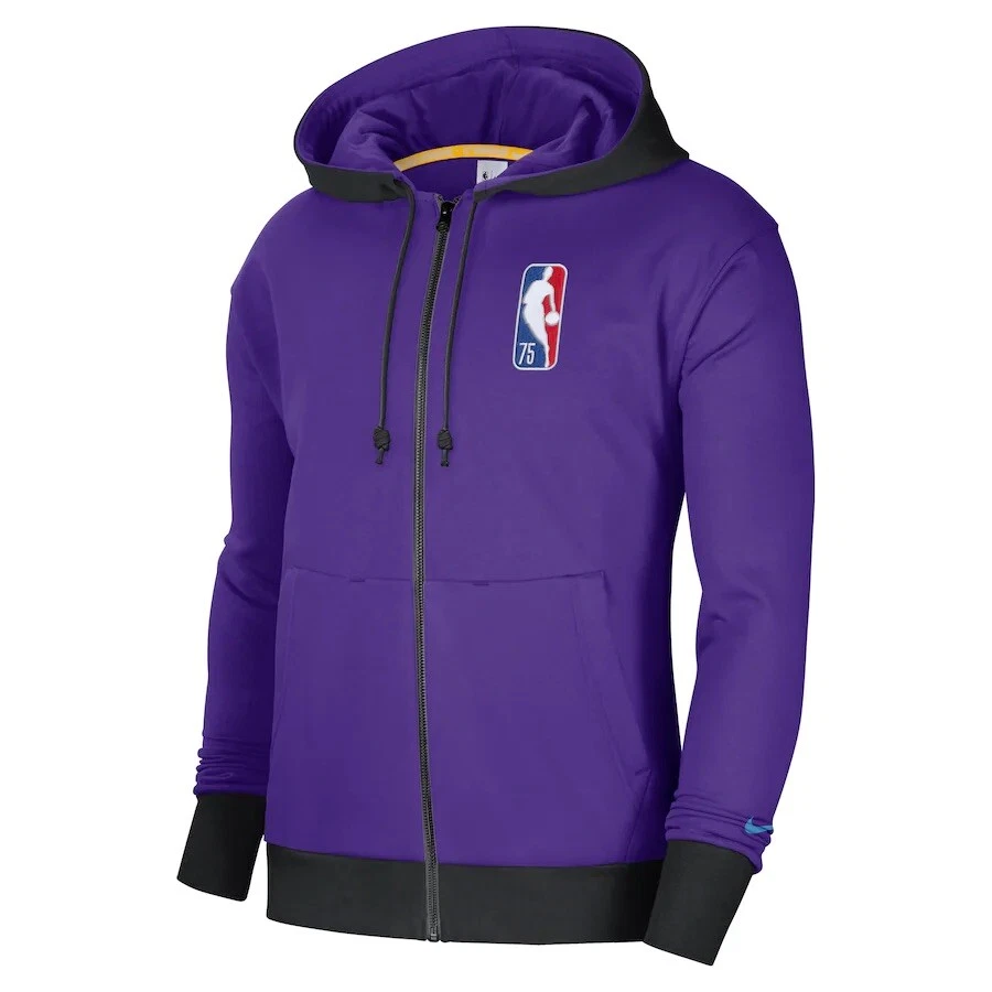 NIKE LA LAKERS ZIPPER UP Hoodie 75th Anniversary DB2189 504 Men s size Small