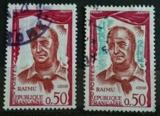 France Variété Timbre N° 1304a (Fond Vert Très Pâle) + Normal / Obli / 1961