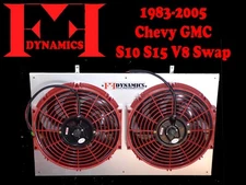 FF DYNAMICS EXTREME ELECTRIC TWIN COOLING FAN SYSTEM: S10 S15 CHEVY V8 SWAP GMC