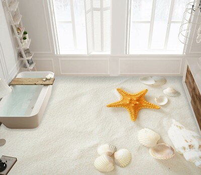 3D White Shell PKE2915 Floor WallPaper Murals Wallpaper Mural Print Bea