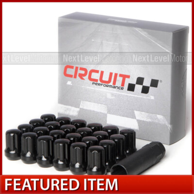 Circuit Black 7 Spline Short Lug Nut 14x1.5 24pc Fits Dodge Charger Challenger
