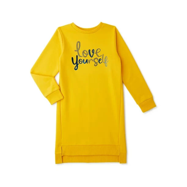 Wonder Nation Girls Long Sleeve Sweatshirt Dress-Yellow-XXL (18)-NWT | eBay Wonder Nation Girls Long Sleeve Sweatshirt Dress-Yellow-XXL (18)-NWT | eBay