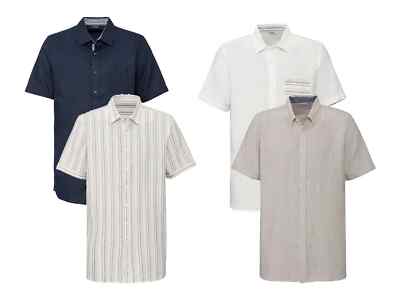 LIVERGY  Leinen Freizeithemd Herren Hemd Regular fit Kurzarm Leinenhemd Oberhemd