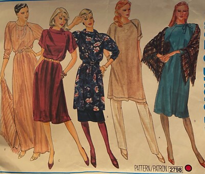 VINTAGE 80er CLASSIC VOGUE ''BASIC DESIGN'' TUNIKA ROCK SCHALMUSTER 2798 GR.10