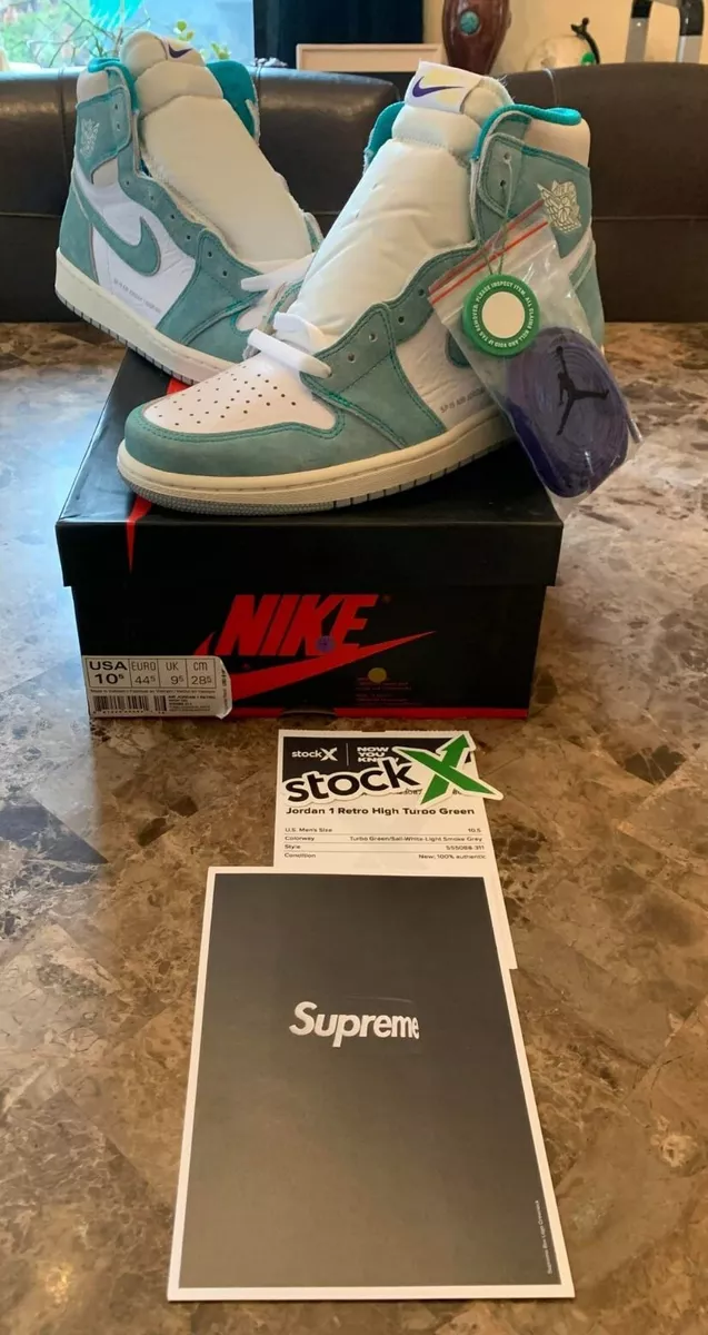 Nike Air Jordan 1 Retro High Og Turbo Green (555088-311) Size 10.5