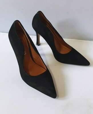 m&s black court shoes