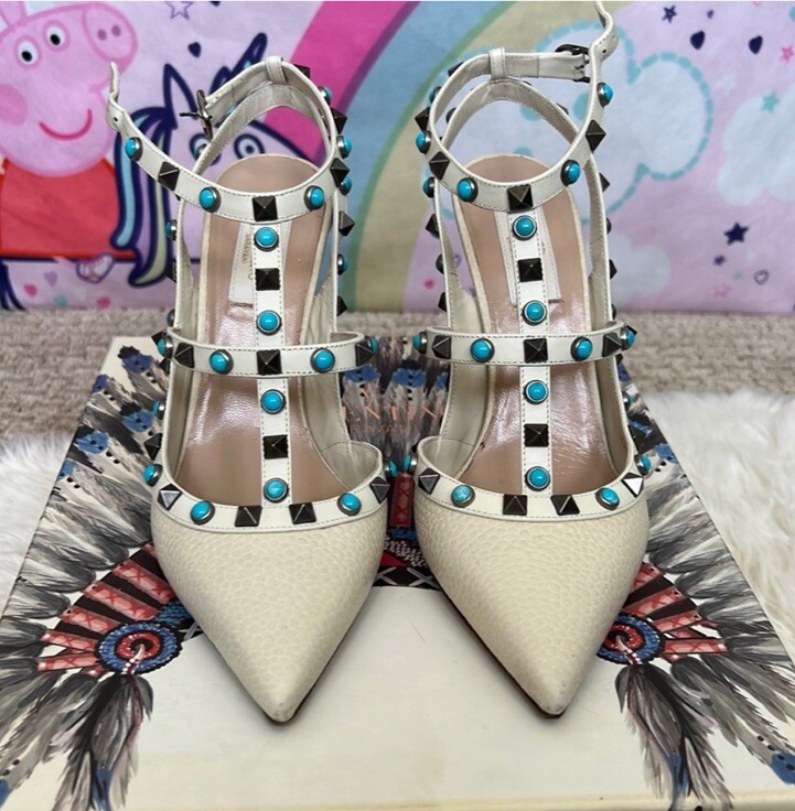 VALENTINO GARAVANI White Rockstud Pumps Shoes size EU 38 | eBay