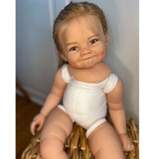 Lifelike 28in Finished Reborn Baby Doll Rooted Hair Toddler Girl Handmade Gift