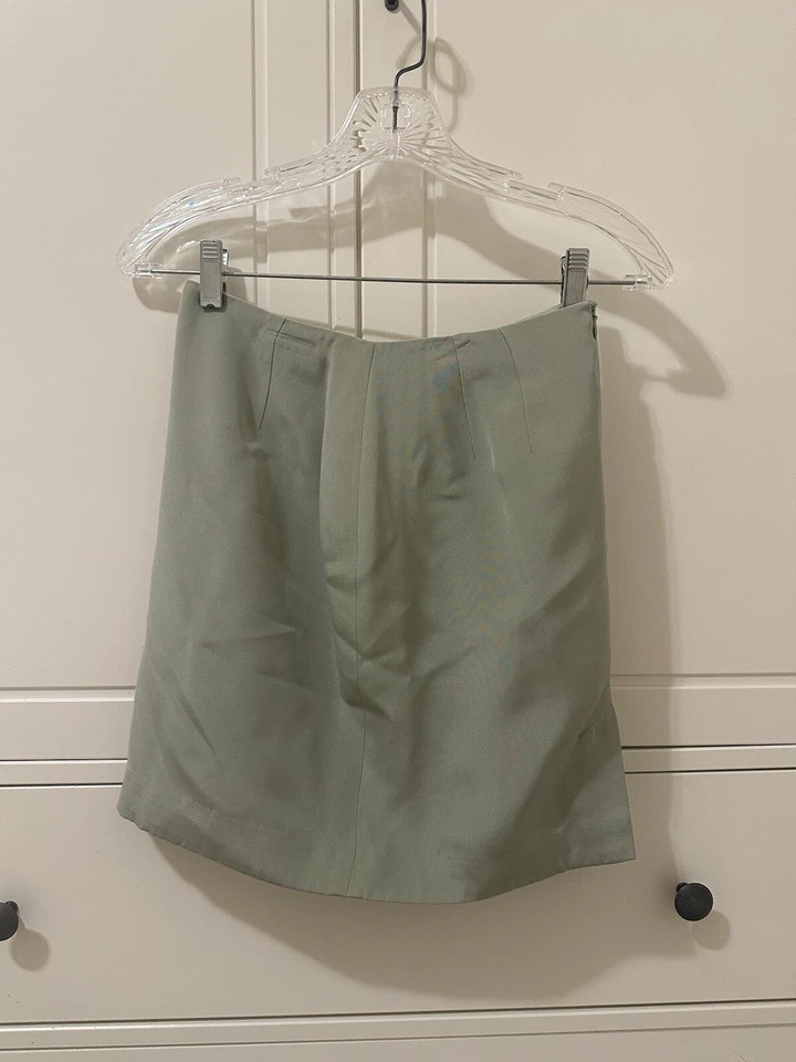 Hugo Buscati Colección Falda 100% Seda Vintage en Verde Salvia (Paquete Disponible) Foto 2 de 3