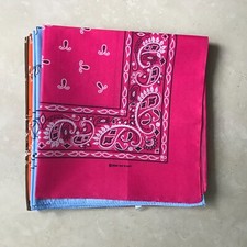 Bandana Paisley Print One Sided Scarf Head Wrap 10 pieces Blue Pink Orange Brown